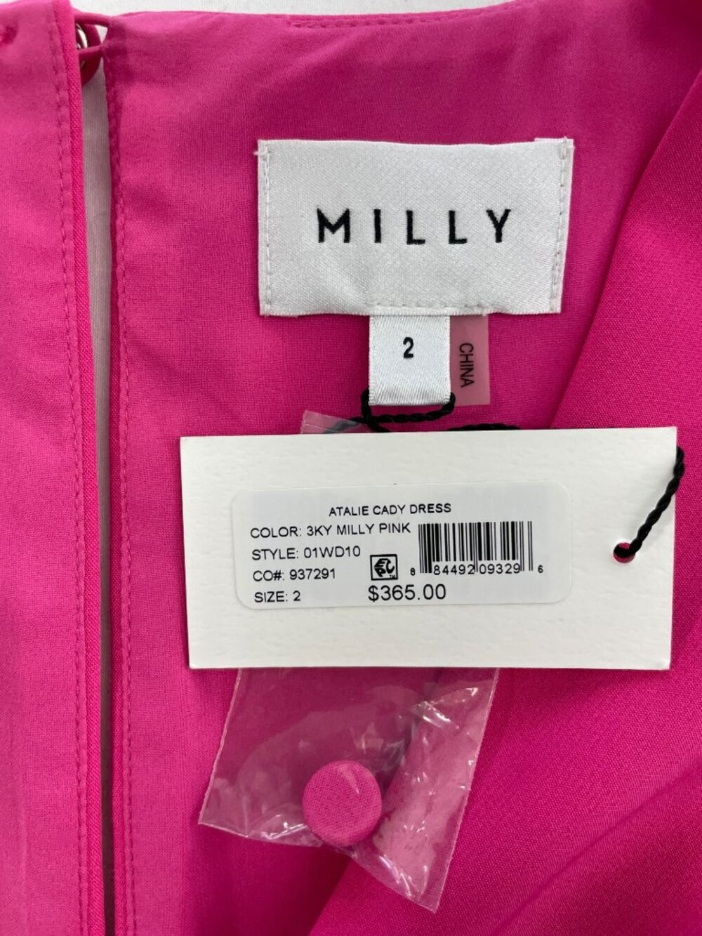 Milly Atalie Cady Dress Pink Short Sleeve Back Zipper Size 2 LIST$365 DEFECT/NEW - Picture 10 of 12